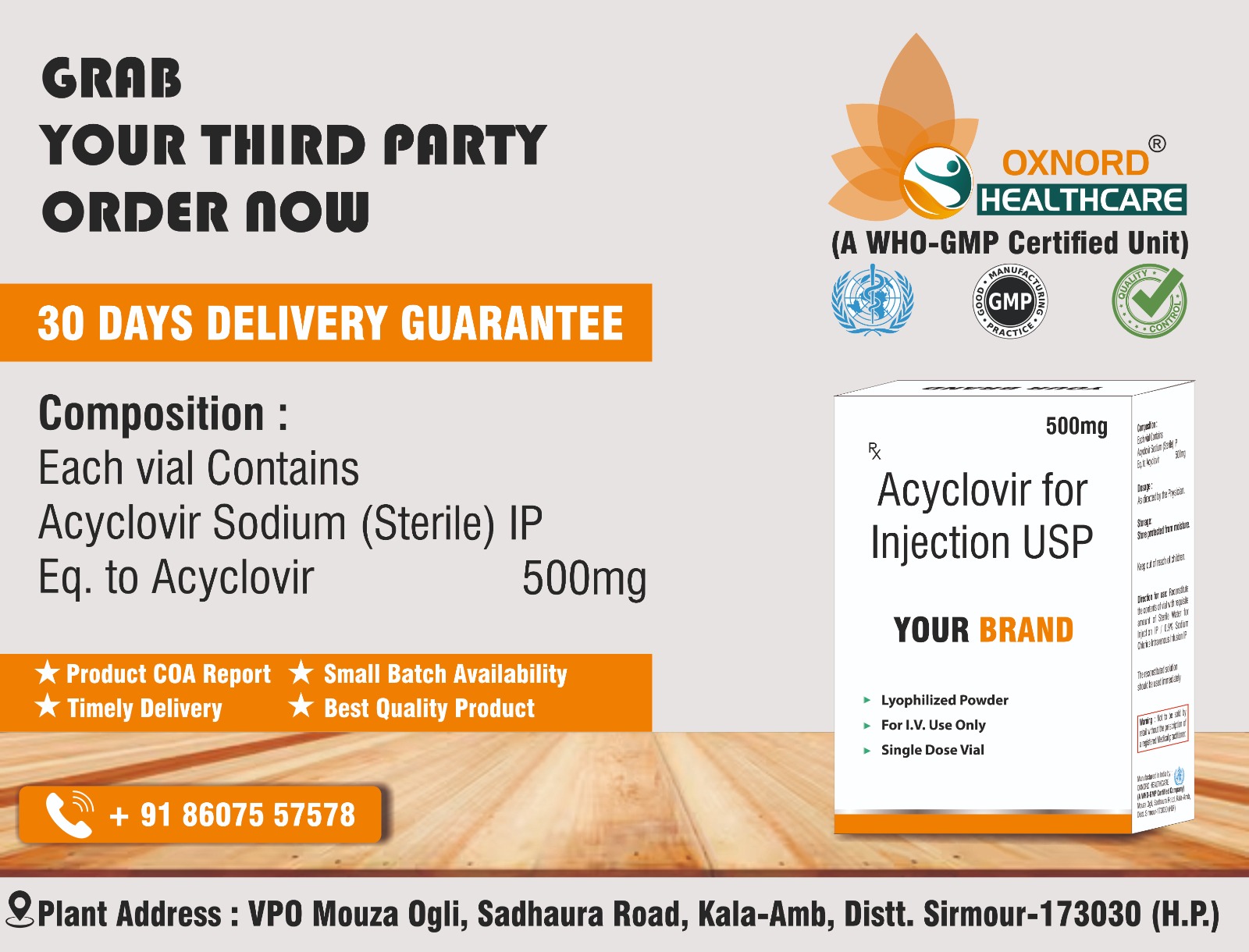 ACYCLOVIR FOR INJECTION USP 500MG